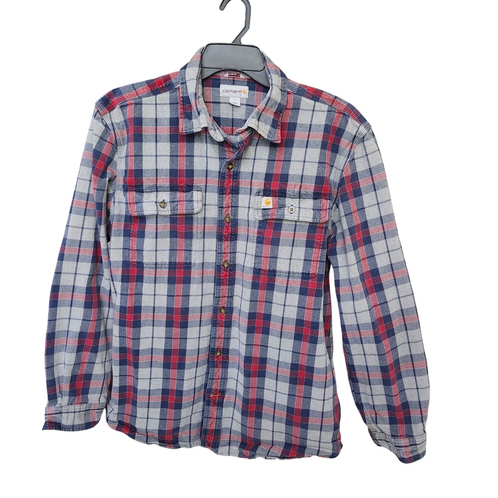 Carhartt Mens Long Sleeve Plaid Flannel Shirt Original Fit‎ Size L